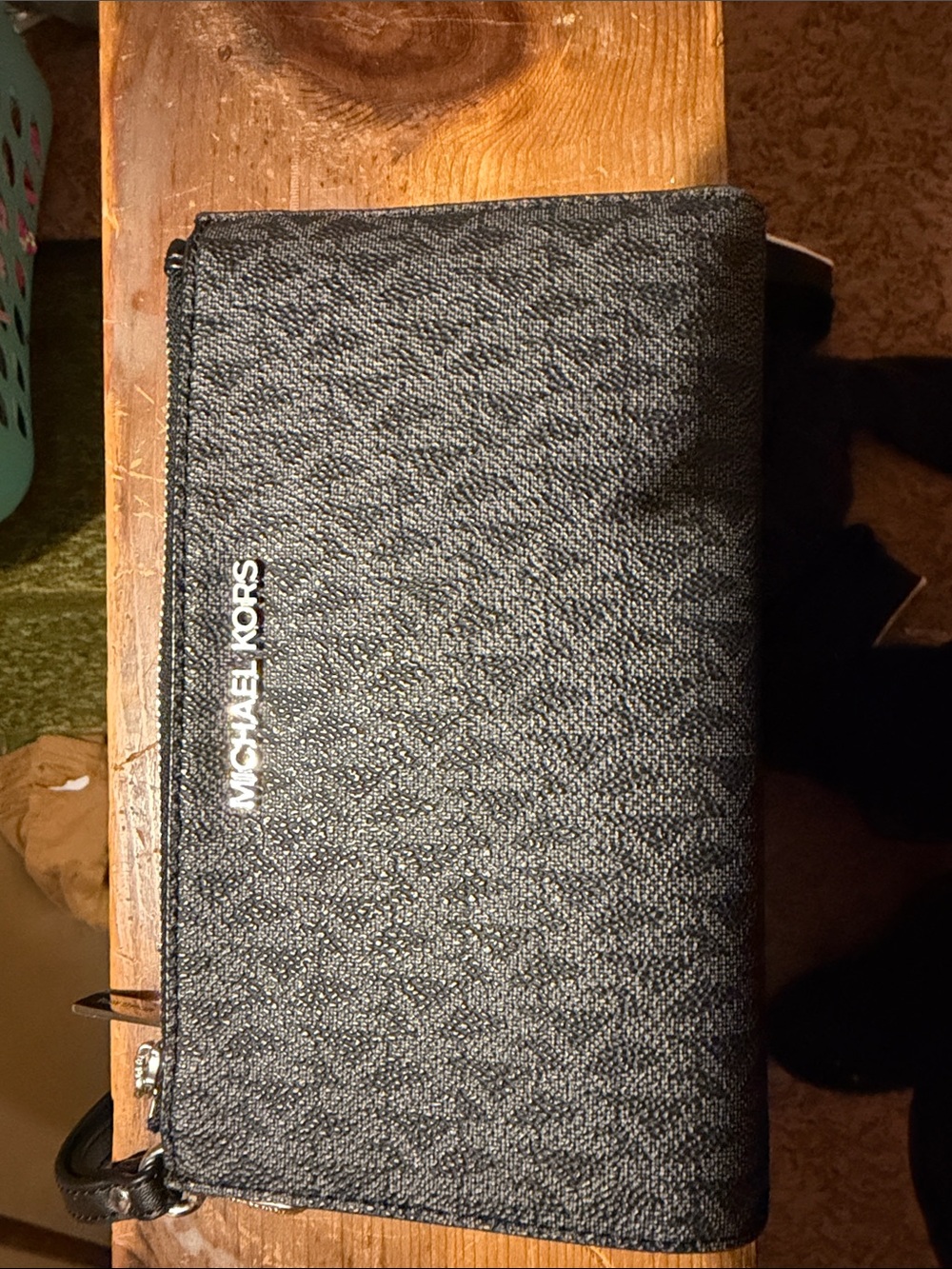 Michael Kors Black Logo Zip Pouch Wallet